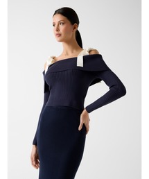 Guess | Long Sleeves Off Shoulder Rib Terra Sweater ニットトップス (Tシャツ/カットソー)