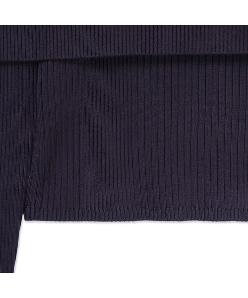 Guess（ゲス）の「Long Sleeves Off Shoulder Rib Terra Sweater ニットトップス  （Tシャツ/カットソー・レディース・ダークネイビー・X-SMALL/LARGE/SMALL/MEDIUM）」の6枚目の写真