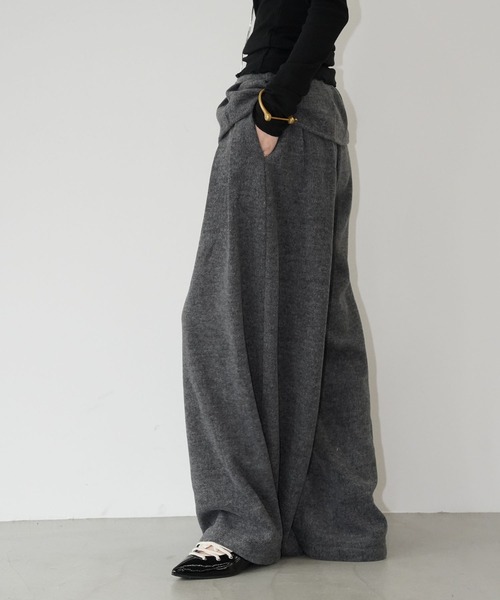 chuclla(チュクラ)の「プリーツウエスト ワイドパンツ chw26s023(その他パンツ・レディース・グレー/アイボリー・M/L)」の12枚目の写真