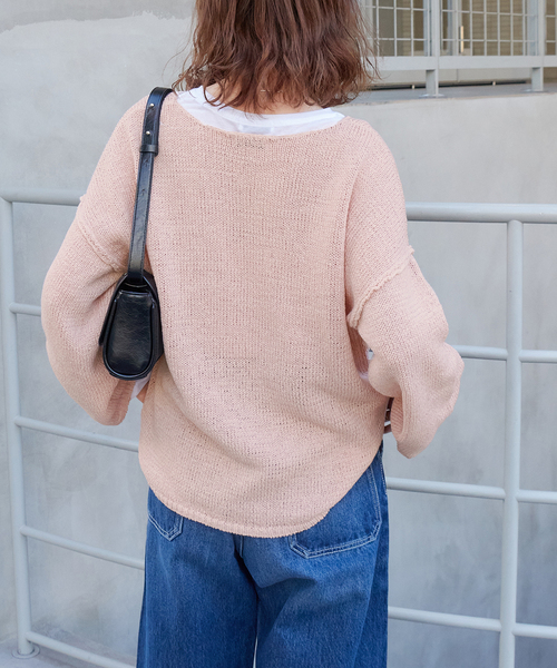 JOURNAL STANDARD（ジャーナルスタンダード）の「《追加》テープヤーンDROPプルオーバー（ニット/セーター・レディース・ピンク/ホワイト/ブラック系その他・FREE）」の7枚目の写真