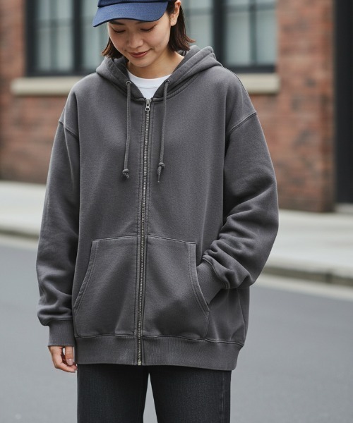 minius(ミニウス)の「【BTP SELECTION】ピグメント加工 無地ジップパーカー ZOZO限定 ヴィンテージライク 古着風(パーカー・メンズ・ピンク系その他/グレー系その他/ブルー系その他・LARGE)」の6枚目の写真