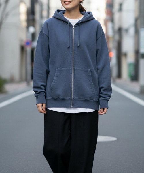minius(ミニウス)の「【BTP SELECTION】ピグメント加工 無地ジップパーカー ZOZO限定 ヴィンテージライク 古着風(パーカー・メンズ・ピンク系その他/グレー系その他/ブルー系その他・LARGE)」の8枚目の写真