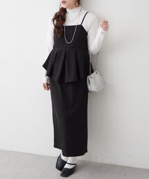 Remind me and forever | 【ハレの日にも♪】【2枚SET】テレコインナー＆ペプラムキャミワンピース(ワンピース)