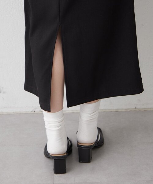 Remind me and forever（リマインドミーアンドフォーエバー）の「【ハレの日にも♪】【2枚SET】テレコインナー＆ペプラムキャミワンピース（ワンピース・レディース・グレイッシュベージュ/ブラック・FREE）」の12枚目の写真