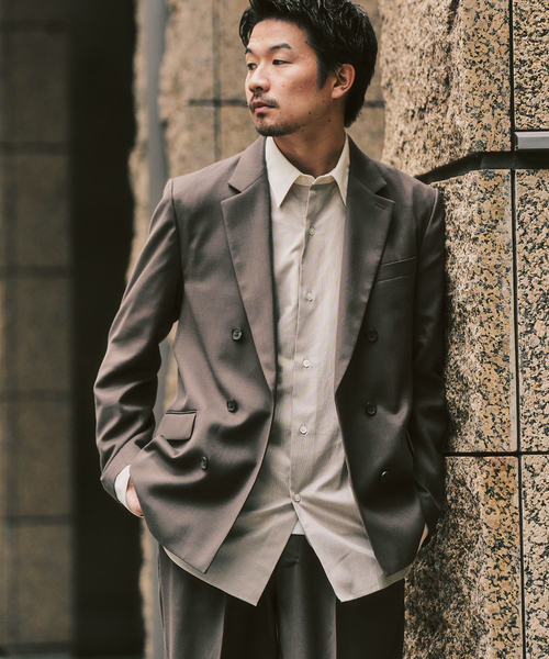 417 EDIFICE（フォーワンセブンエディフィス）の「TW ツイル  W ジャケット "セットアップ着用可能"（テーラードジャケット・メンズ・ベージュ/カーキ/ブラック系その他・X-LARGE/LARGE/MEDIUM/SMALL）」の21枚目の写真