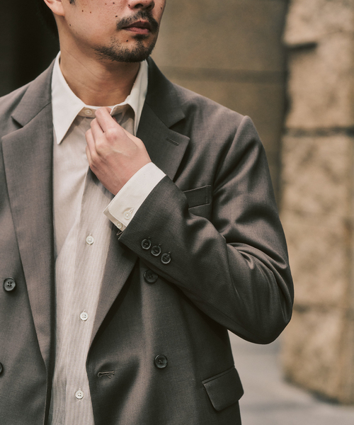 417 EDIFICE（フォーワンセブンエディフィス）の「TW ツイル  W ジャケット "セットアップ着用可能"（テーラードジャケット・メンズ・ベージュ/カーキ/ブラック系その他・X-LARGE/LARGE/MEDIUM/SMALL）」の22枚目の写真