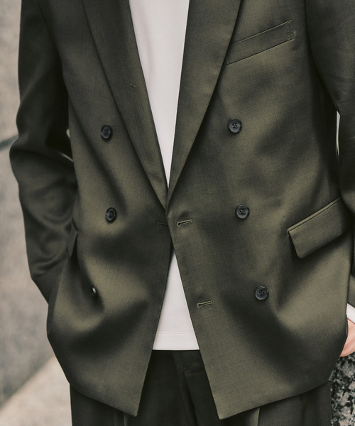 417 EDIFICE（フォーワンセブンエディフィス）の「TW ツイル  W ジャケット "セットアップ着用可能"（テーラードジャケット・メンズ・ベージュ/カーキ/ブラック系その他・X-LARGE/LARGE/MEDIUM/SMALL）」の5枚目の写真