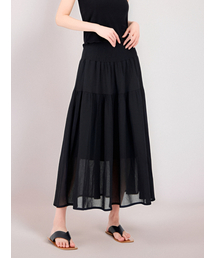 ACUD（アクド）の「Sheer Bending Flare Skirt _Black（スカート）」