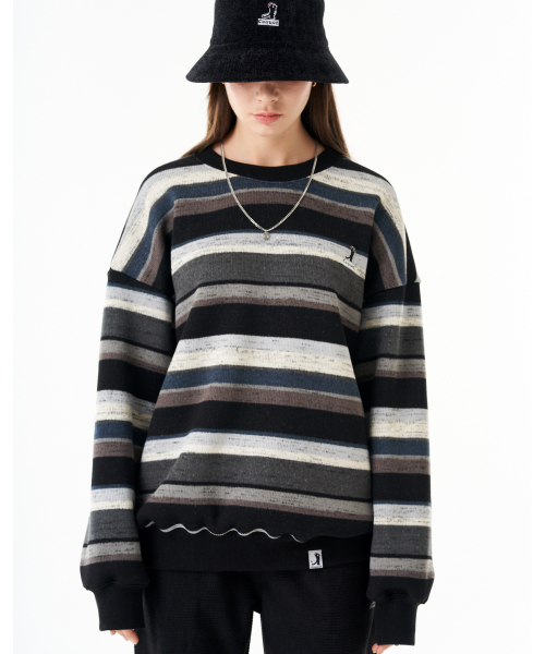 COQUET（コケット）の「[レッサーパンダ] シルエットロゴニットスウェットシャツ [オーバーサイズ]（ニット/セーター・レディース・ネイビー/チャコール・MEDIUM/LARGE）」の5枚目の写真