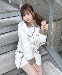 one way（ワンウェイ）の「パイピングデニムジャケット（テーラードジャケット）」