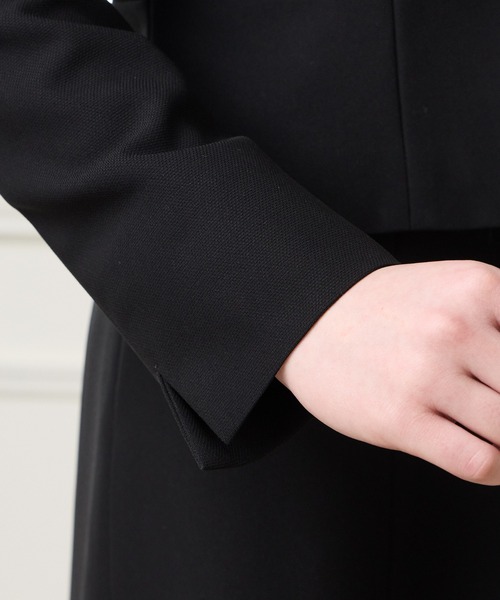 AIMER（エメ）の「【喪服・礼服】ウォッシャブル ノーカラージャケット・上身頃ジョーゼットボレロ風ワンピース 2点セットブラックフォーマルアンサンブル（スーツセット・レディース・ブラック・7号/9号/11号/13号/15号）」の12枚目の写真