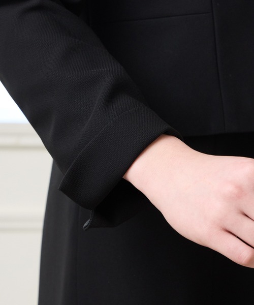 AIMER（エメ）の「【喪服・礼服】ウォッシャブル ノーカラージャケット・上身頃ジョーゼットボレロ風ワンピース 2点セットブラックフォーマルアンサンブル（スーツセット・レディース・ブラック・7号/9号/11号/13号/15号）」の13枚目の写真
