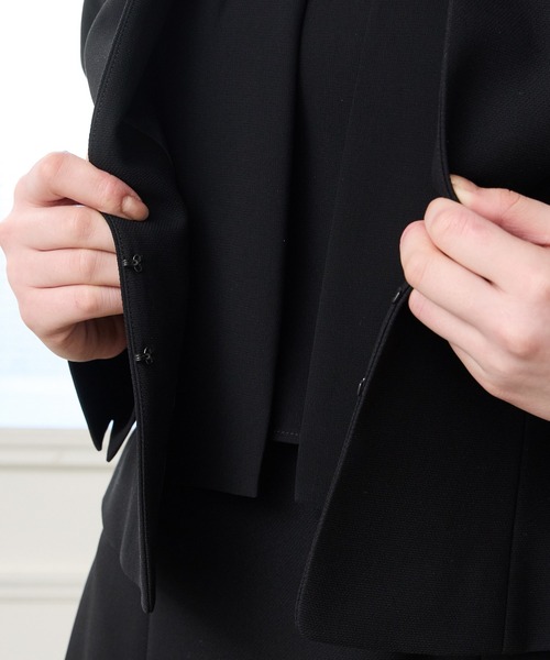 AIMER（エメ）の「【喪服・礼服】ウォッシャブル ノーカラージャケット・上身頃ジョーゼットボレロ風ワンピース 2点セットブラックフォーマルアンサンブル（スーツセット・レディース・ブラック・7号/9号/11号/13号/15号）」の14枚目の写真