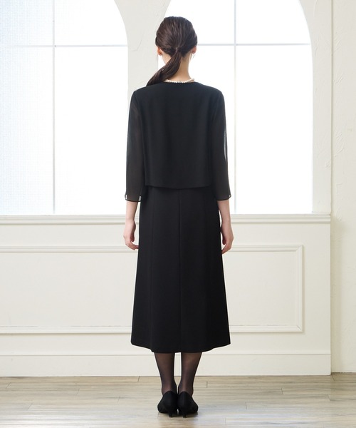 AIMER（エメ）の「【喪服・礼服】ウォッシャブル ノーカラージャケット・上身頃ジョーゼットボレロ風ワンピース 2点セットブラックフォーマルアンサンブル（スーツセット・レディース・ブラック・7号/9号/11号/13号/15号）」の19枚目の写真