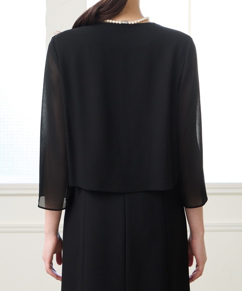 AIMER（エメ）の「【喪服・礼服】ウォッシャブル ノーカラージャケット・上身頃ジョーゼットボレロ風ワンピース 2点セットブラックフォーマルアンサンブル（スーツセット・レディース・ブラック・7号/9号/11号/13号/15号）」の21枚目の写真