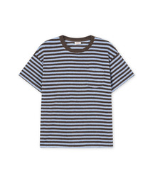 Terry Border Tee (Blue-brown)
