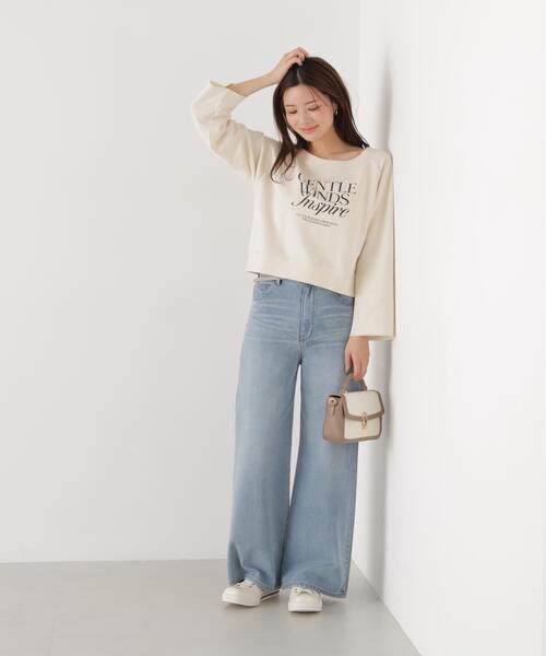 PROPORTION BODY DRESSING(プロポーションボディドレッシング)の「<ウォッシャブル><a>ラグランロゴトップス / 1216169203(Tシャツ/カットソー・レディース・グレー/ダークグレー/オフホワイト・FREE)」の12枚目の写真