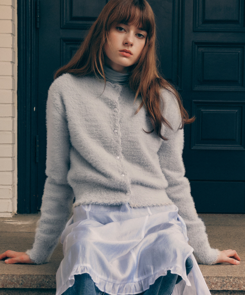 ROLAROLA(ロラロラ)の「HAIRY LOGO CARDIGAN GRAY(カーディガン/ボレロ・レディース・グレー・FREE)」の2枚目の写真