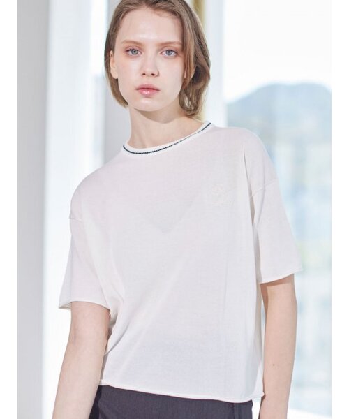 AYIHOLIC CASHMERE(アイホリックカシミア)の「セミオーバー ローリングアップ ラウンドニット(ニット/セーター・レディース・ホワイト・FREE)」の8枚目の写真