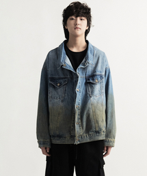 DRAW.M（ドローエム）の「オーバーサイズスプレッドウォッシュトラッカーデニムジャケット（インディゴブルー）（デニムジャケット）」
