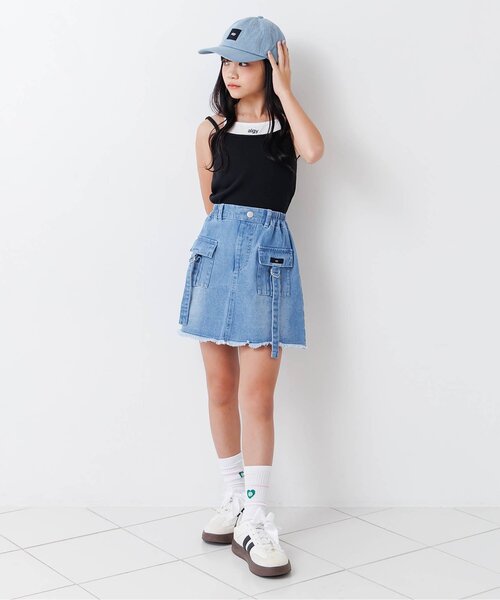 algy（アルジー）の「パッド付きレイヤード風キャミ（キャミソール・キッズ・ブラック/グレー/オフホワイト/その他2・130/140/150/160）」の5枚目の写真