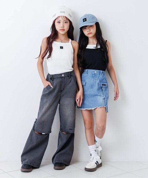 algy（アルジー）の「パッド付きレイヤード風キャミ（キャミソール・キッズ・ブラック/グレー/オフホワイト/その他2・130/140/150/160）」の8枚目の写真