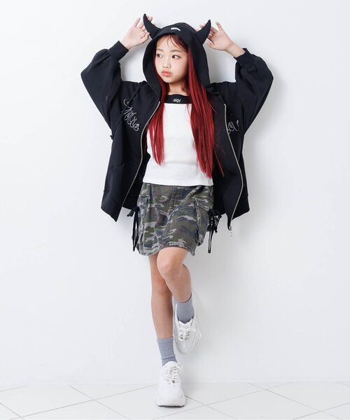 algy（アルジー）の「パッド付きレイヤード風キャミ（キャミソール・キッズ・ブラック/グレー/オフホワイト/その他2・130/140/150/160）」の16枚目の写真