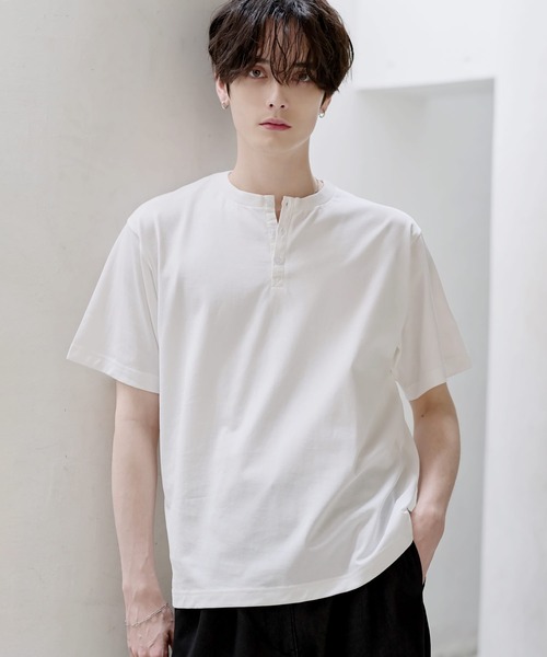 ASTRONOMY(アストロノミー)の「【ヘンリー/クルー】エクストラファインコットンTシャツ(Tシャツ/カットソー・メンズ・ホワイト/チャコール/ブラック系/ブラック/ホワイト系/グレー系・XL/L/M/S)」の3枚目の写真