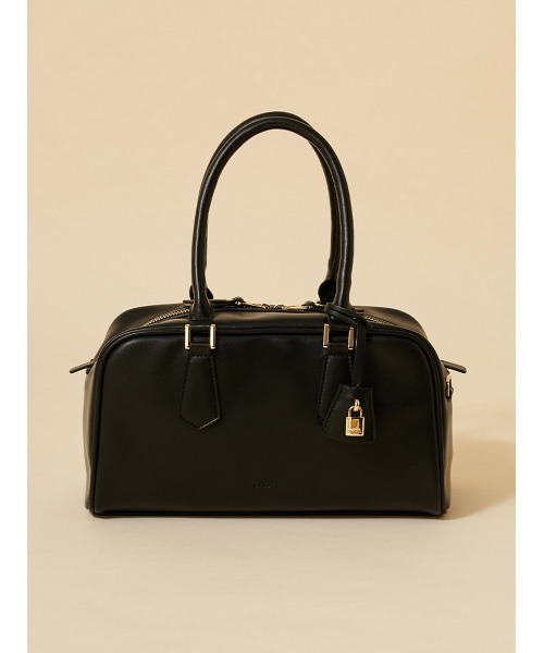 SNIDEL(スナイデル)の「パドロックチャームボストン(ボストンバッグ・レディース・ブラック/アイボリー/キャメル/ネイビー・F)」の3枚目の写真