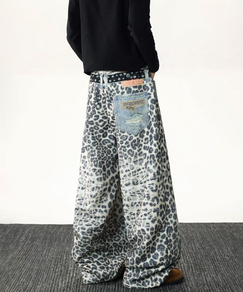 NOWLE(ノウル)の「【NOWLE】フェイクレイヤード レオパード プリント ワイド デニム パンツ(デニムパンツ・メンズ・レオパード・LARGE/MEDIUM/X-LARGE/SMALL)」の6枚目の写真