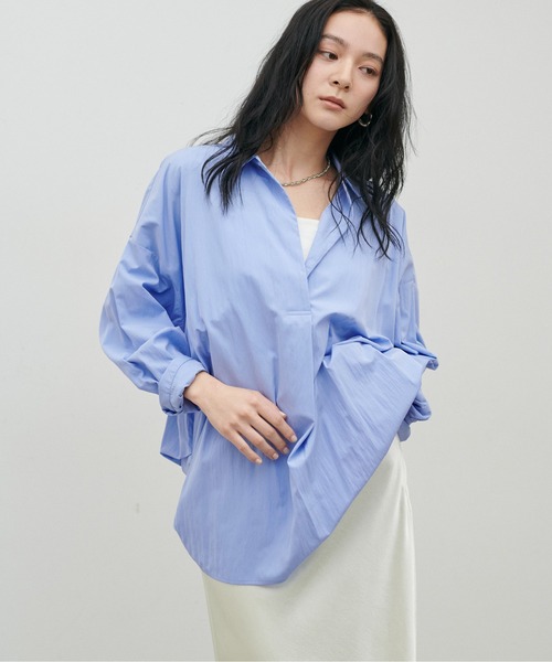 LARUTA(ラルータ)の「【LARUTA】スキッパー長袖シャツ(シャツ/ブラウス・レディース・その他1/ミント/ネイビー/オフホワイト/サックスブルー・FREE)」の22枚目の写真