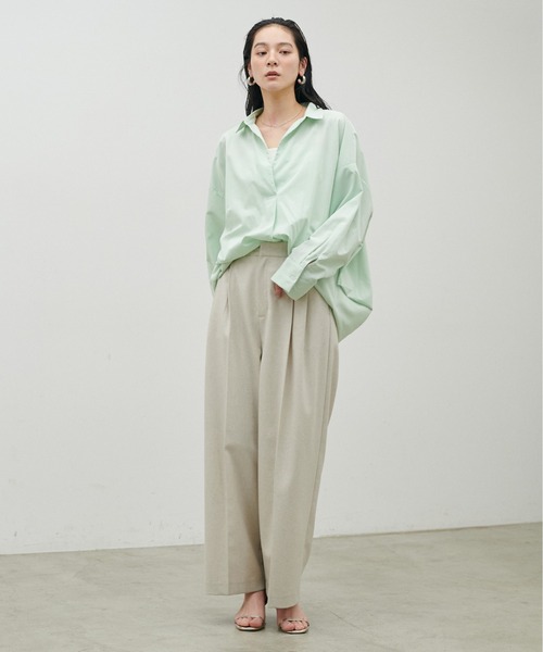 LARUTA(ラルータ)の「【LARUTA】スキッパー長袖シャツ(シャツ/ブラウス・レディース・その他1/ミント/ネイビー/オフホワイト/サックスブルー・FREE)」の15枚目の写真