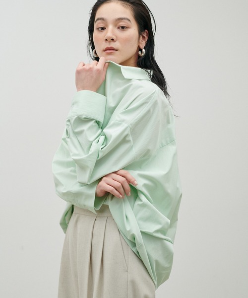 LARUTA(ラルータ)の「【LARUTA】スキッパー長袖シャツ(シャツ/ブラウス・レディース・その他1/ミント/ネイビー/オフホワイト/サックスブルー・FREE)」の12枚目の写真