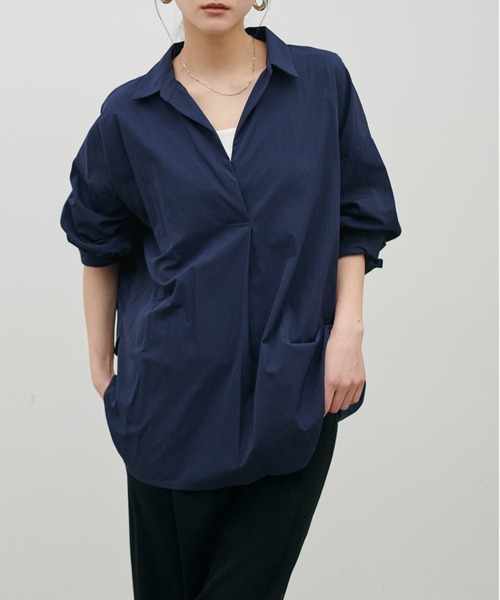LARUTA(ラルータ)の「【LARUTA】スキッパー長袖シャツ(シャツ/ブラウス・レディース・その他1/ミント/ネイビー/オフホワイト/サックスブルー・FREE)」の18枚目の写真