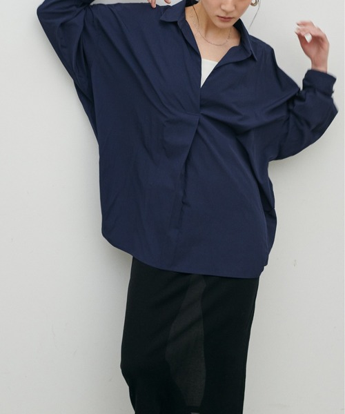 LARUTA(ラルータ)の「【LARUTA】スキッパー長袖シャツ(シャツ/ブラウス・レディース・その他1/ミント/ネイビー/オフホワイト/サックスブルー・FREE)」の17枚目の写真