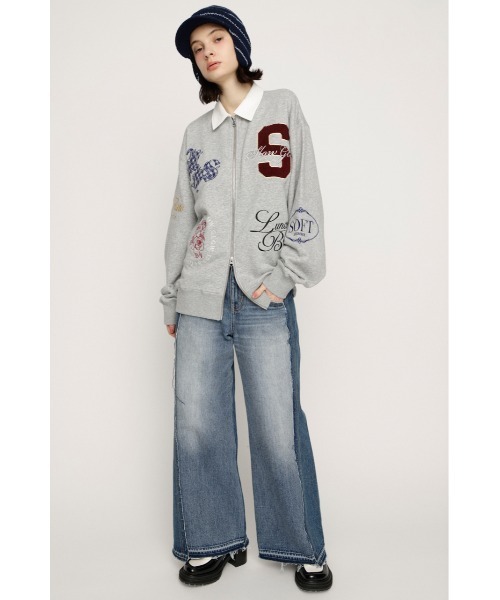 SLY(スライ)の「【2026SS新作】PATCH LOGO TOPS パッチロゴトップス 冬服 春服(スウェット・レディース・杢グレー/グリーン/ネイビー・FREE)」の5枚目の写真