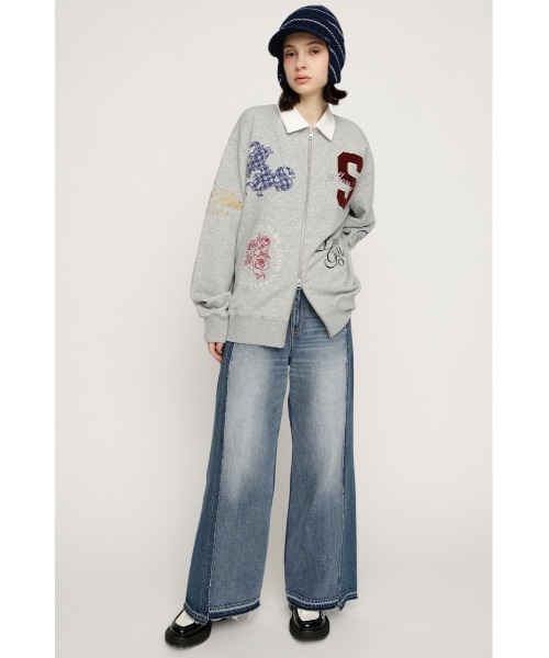 SLY(スライ)の「【2026SS新作】PATCH LOGO TOPS パッチロゴトップス 冬服 春服(スウェット・レディース・杢グレー/グリーン/ネイビー・FREE)」の6枚目の写真