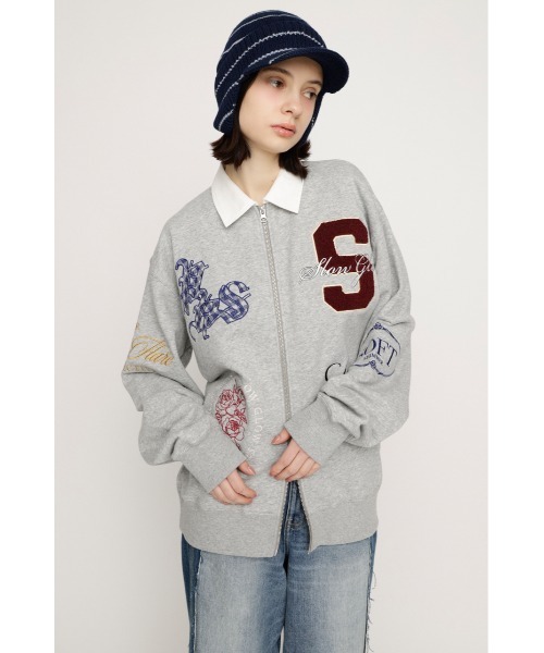 SLY(スライ)の「【2026SS新作】PATCH LOGO TOPS パッチロゴトップス 冬服 春服(スウェット・レディース・杢グレー/グリーン/ネイビー・FREE)」の7枚目の写真
