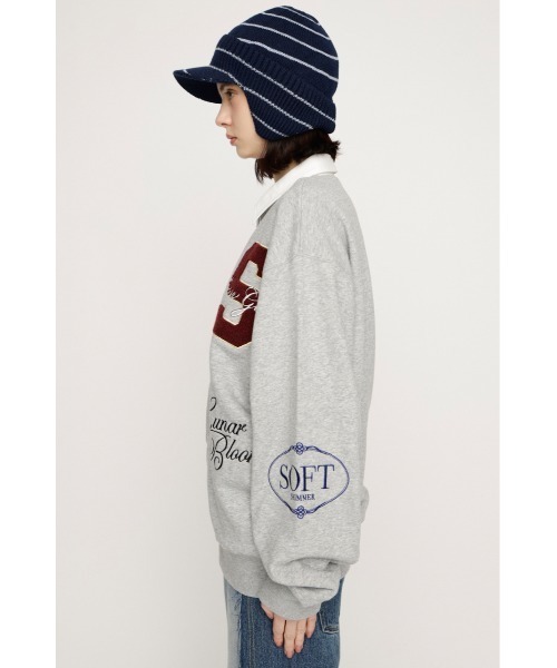 SLY(スライ)の「【2026SS新作】PATCH LOGO TOPS パッチロゴトップス 冬服 春服(スウェット・レディース・杢グレー/グリーン/ネイビー・FREE)」の9枚目の写真