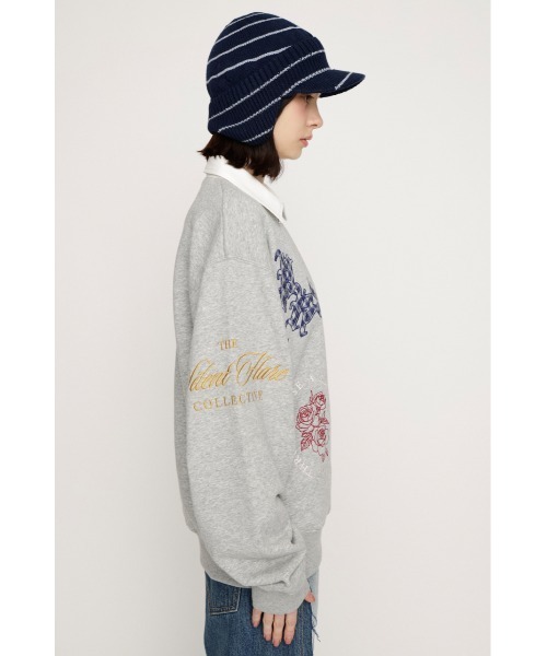 SLY(スライ)の「【2026SS新作】PATCH LOGO TOPS パッチロゴトップス 冬服 春服(スウェット・レディース・杢グレー/グリーン/ネイビー・FREE)」の10枚目の写真