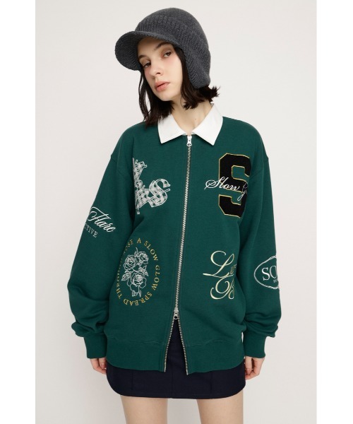 SLY(スライ)の「【2026SS新作】PATCH LOGO TOPS パッチロゴトップス 冬服 春服(スウェット・レディース・杢グレー/グリーン/ネイビー・FREE)」の17枚目の写真