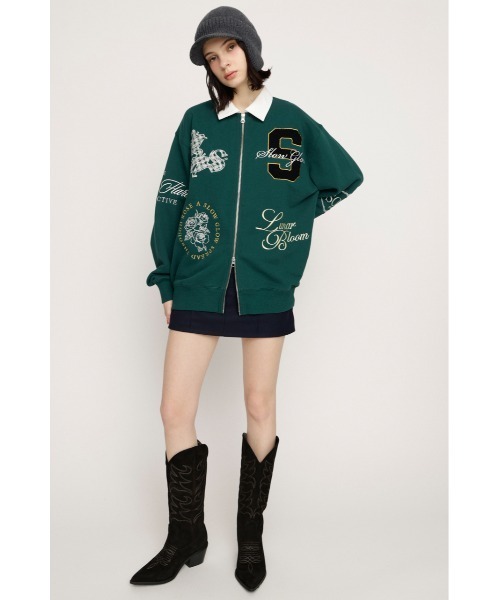 SLY(スライ)の「【2026SS新作】PATCH LOGO TOPS パッチロゴトップス 冬服 春服(スウェット・レディース・杢グレー/グリーン/ネイビー・FREE)」の18枚目の写真