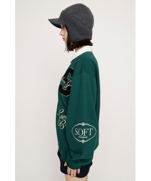 SLY(スライ)の「【2026SS新作】PATCH LOGO TOPS パッチロゴトップス 冬服 春服(スウェット・レディース・杢グレー/グリーン/ネイビー・FREE)」の22枚目の写真