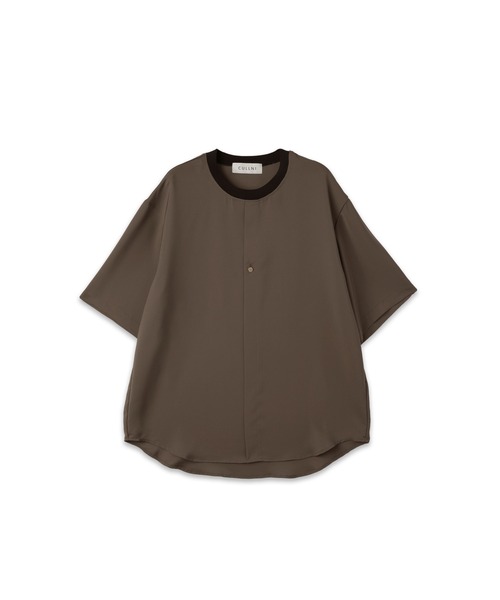 CULLNI(クルニ)の「Airy Drape Cloth French Front Short Sleeve Pullover(Tシャツ/カットソー・メンズ・ブラック/ベージュ/チャコール・2/1/0)」の3枚目の写真