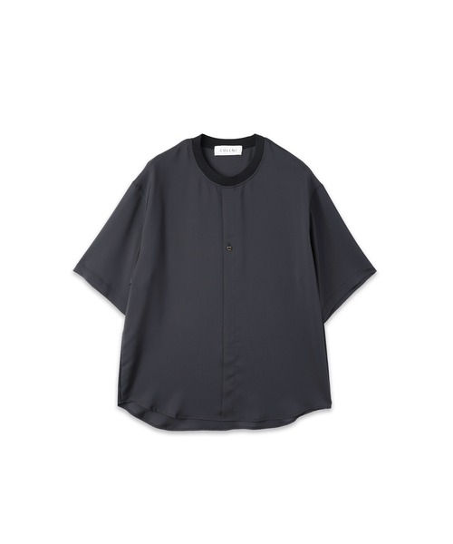 CULLNI(クルニ)の「Airy Drape Cloth French Front Short Sleeve Pullover(Tシャツ/カットソー・メンズ・ブラック/ベージュ/チャコール・2/1/0)」の2枚目の写真
