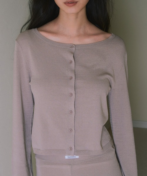 kiehtova（キエトヴァ）の「【kiehtova】SOFT TOUCH KNIT CARDIGAN/ソフトタッチニットカーディガン KTWR55（カーディガン/ボレロ・レディース・ダークグレー/ライトブルー/ベージュ・FREE）」の3枚目の写真
