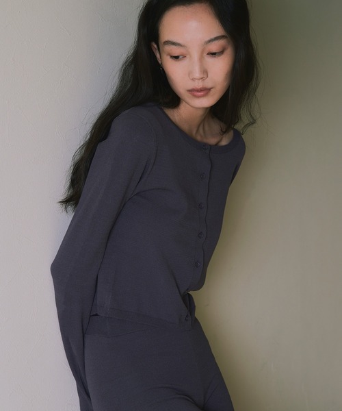 kiehtova（キエトヴァ）の「【kiehtova】SOFT TOUCH KNIT CARDIGAN/ソフトタッチニットカーディガン KTWR55（カーディガン/ボレロ・レディース・ダークグレー/ライトブルー/ベージュ・FREE）」の4枚目の写真