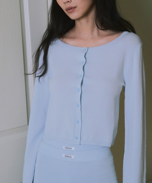 kiehtova（キエトヴァ）の「【kiehtova】SOFT TOUCH KNIT CARDIGAN/ソフトタッチニットカーディガン KTWR55（カーディガン/ボレロ・レディース・ダークグレー/ライトブルー/ベージュ・FREE）」の15枚目の写真