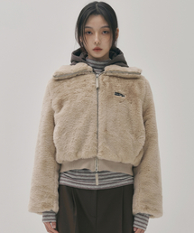 FAUX FUR BOMBER JACKET_BEIGE