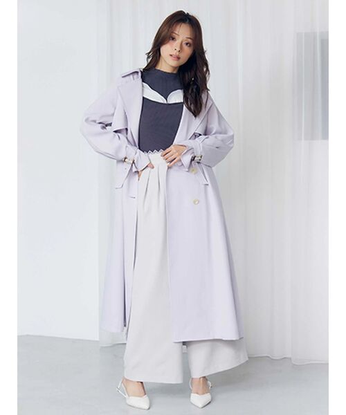 MERCURYDUO（マーキュリーデュオ）の「レースレイヤードタックパンツ（その他パンツ・レディース・ベージュ/チャコールグレー・MEDIUM/SMALL）」の5枚目の写真